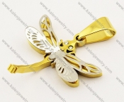 Stainless Steel Gold Dragonfly Pendants - KJP190029