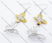 Gold Plating Stainless Steel Butterfly Earrings - KJE130009
