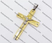 Gold Plating Stainless Steel Cross Pendant KJP190100