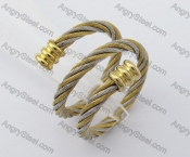 Half Gold Stainless Steel Wire Rings KJR450026