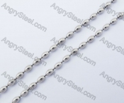 (price for 100 meters chain with 200pcs clasps) 3mm wide steel Oval ball chain KJN150309