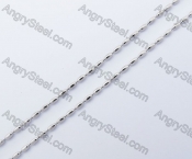 (price for 100 meters chain with 200pcs clasps) 1.5mm wide steel Oval ball chain KJN150316