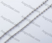 (price for 100 meters chain with 200pcs clasps) 3mm wide steel Round ball chain KJN150321
