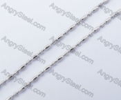 (price for 100 meters chain with 200pcs clasps) 2mm wide steel Oval ball chain KJN150324
