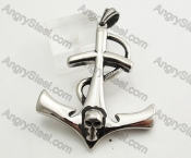 Stainless Steel Skull Anchor Pendant KJP170783