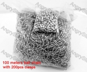 (Price for 100 meters with 200pcs clasps) 1.5mm Steel Bar Ball Chain KJN150546