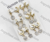 Price for 12 pairs Steel Earrings KJE101-0076
