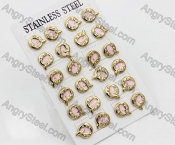 Price for 12 pairs Steel Earrings KJE101-0079
