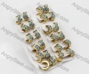 Price for 12 pairs Gold Steel Earrings KJE101-0082