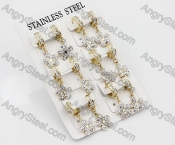 Price for 12 pairs Gold Steel Earrings KJE101-0084