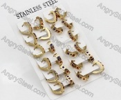 Price for 12 pairs Gold Steel Earrings KJE101-0085