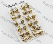 Price for 12 pairs Gold Steel Earrings KJE101-0086