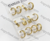 Price for 12 pairs Gold Steel Earrings KJE101-0090