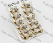 Price for 12 pairs Gold Steel Earrings KJE101-0092