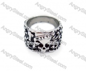 Vintage Stainless Steel Casting Wrinkles Skull Rings - KJR010004