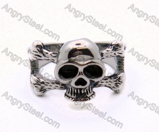 Stainless Steel Antique Silver Skull Rings - KJR010020