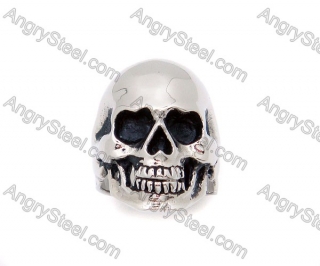 Stainless Steel Casting Bald Head Skull Rings- KJR010024