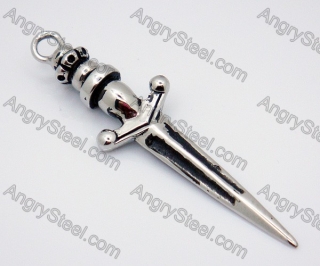 Stainless Steel Casting Antique Silver Sword Pendants - KJP010018