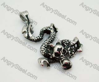 Stainless Steel Casting Antique Silver Dragon Pendants of Cartoon Jewelry - KJP010019
