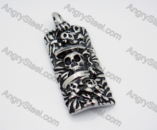 Stainless Steel Casting Big and Small Skulls Pendants - KJP010020