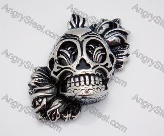 Stainless Steel Casting Dizziness Skull Pendants - KJP010022