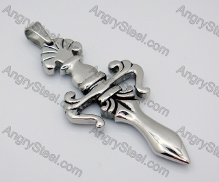 Stainless Steel Casting Vintage Silver Sword Pendants - KJP010034