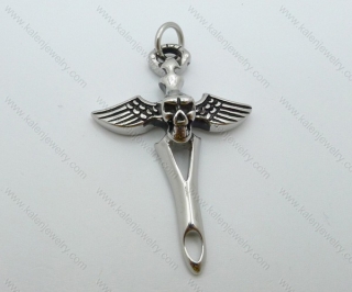 Wings Skull Cross Pendant - KJP040164 (No Stock, Customized Jewelry)