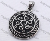 Stainless Steel Arabesque Round Pendant KJP170005