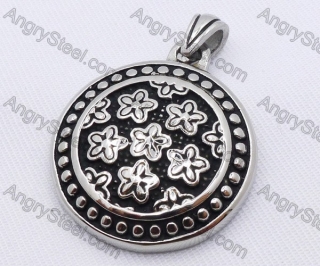 Stainless Steel Bauhinia Round Pendant KJP170006