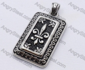 Stainless Steel Vintage Pattern Square Pendant KJP170017