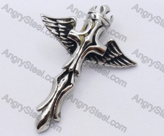 Stainless Steel Wing Cross Pendant KJP170028