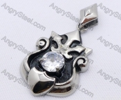 Stainless Steel Epoxy And Inlay Zircon Casting Pendant KJP170043