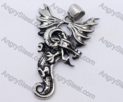 Stainless Steel Fire Dragon Pendant KJP170054