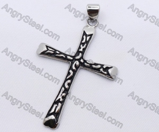 Stainless Steel Epoxy Black Wood Texture Pendant KJP170070