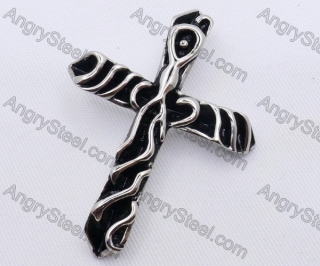 Stainless Steel Hollow Epoxy Cross Pendant KJP170071