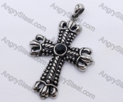 Stainless Steel Vintage Black Zircon Cross Pendant KJP170074