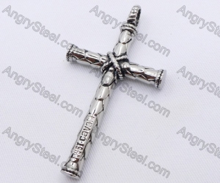 Stainless Steel Round Stick Cross Pendant KJP170075