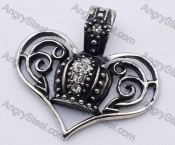 Stainless Steel Heart-shaped Crown Pendant KJP170085