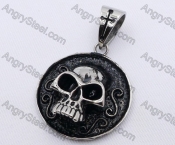 Stainless Steel Skull Round Pendant KJP170127