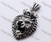 Stainless Steel Lion Head Pendant KJP170130