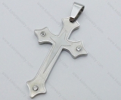 Burnished Silver Plated Stainless Steel Medieval Cross Pendants - KJP050431