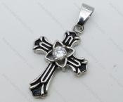 Zircon Stone Cross Pendant For Men - KJP050452