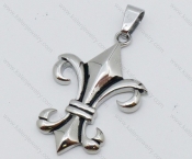 Stainless Steel Iris Cross Pendant - KJP050460