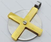 Stainless Steel Gold Cross Pendant - KJP050472