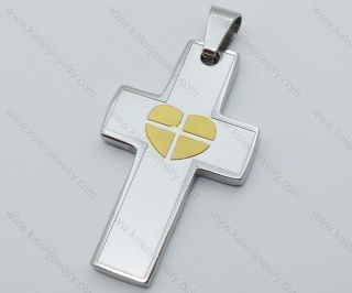 Stainless Steel Heart Cross Pendant - KJP050476