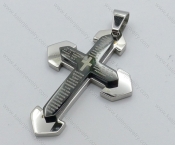 Stainless Steel Black Cross Pendant For Men - KJP050486