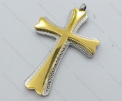 Stainless Steel Gold Plating Cross Pendant - KJP050504