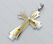 Stainless Steel Gold Plating Cross Pendant - KJP050507