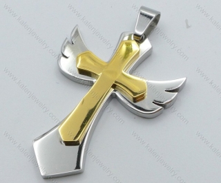 Stainless Steel Gold Plating Cross Pendant - KJP050512