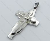 Stainless Steel Inlay Stones Cross Pendant - KJP050514